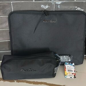 Robert Graham black laptop sleeve and cable bag. New